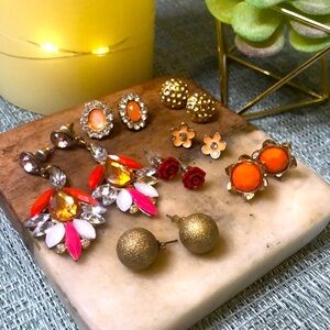 #18 Set of 7 Fun Bright Toned Earrings